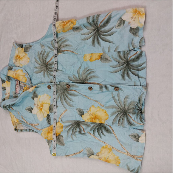 JAMAICA BAY SLEEVELESS BUTTON DOWN SHIRT SIZE LARGE - Picture 4 of 5